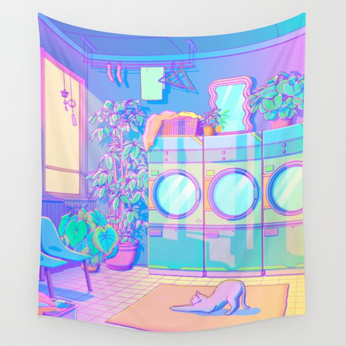 Laundry Blues Wall Tapestry