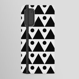 Dots & Triangles - Black & White Abstract Repeat Vector Pattern Android Wallet Case