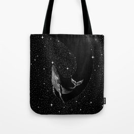 Starry whale (Black Version) Tote Bag