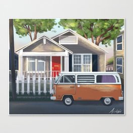 Orange Van Canvas Print