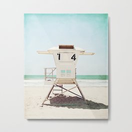 Lifeguard Stand, Beach Photography, San Diego California, Blue Aqua Seashore Ocean Summer Art Metal Print | Turquoise, Nautical, Seaside, Sandiego, Photo, Lifeguards, Fourteen, Lifeguard, Coast, Aqua 