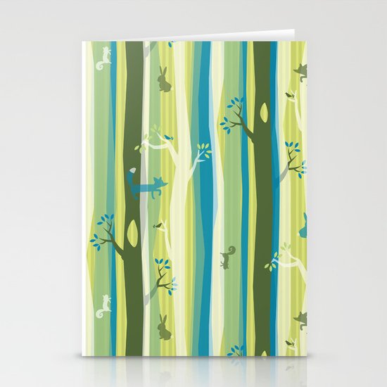 Woodland Stripe Stationery Cards