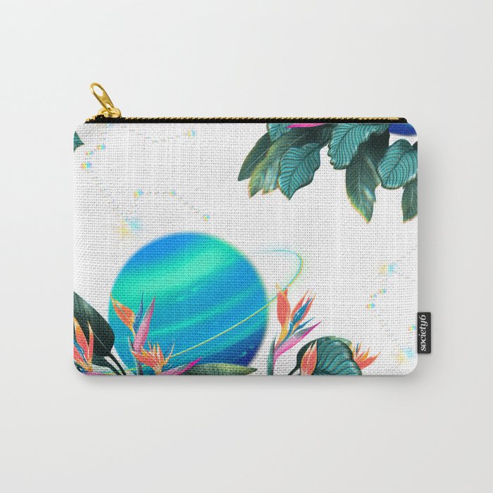 Planets and Flowers Print Carry-All Pouch