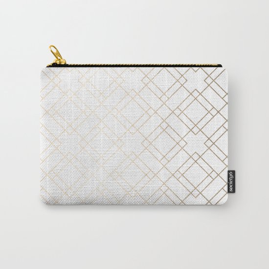 Simply Mod Diamond White Gold Sands on White Carry-All Pouch