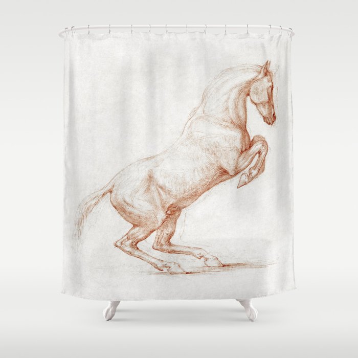 A Prancing Horse, Facing Right Shower Curtain