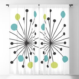 Atomic Age Nuclear Motif — Mid Century Modern Blackout Curtain