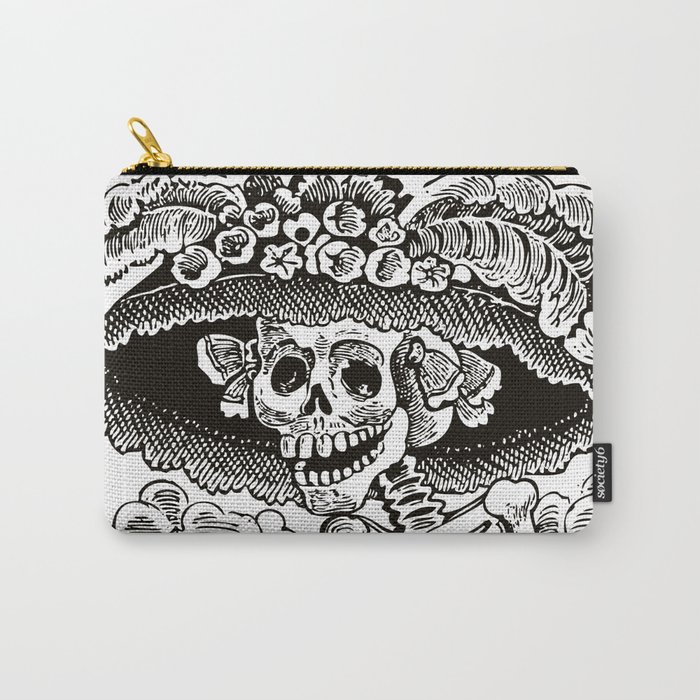 Calavera Catrina | Skeleton Woman | Black and White | Carry-All Pouch