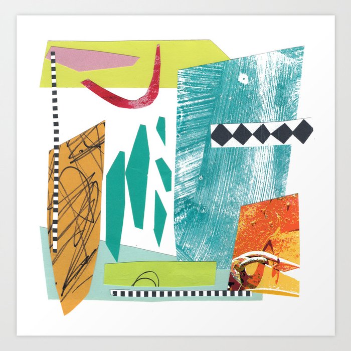 Moving Parts Collage Art Print