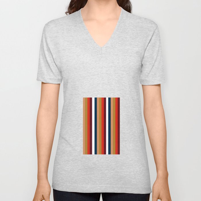 pattern V Neck T Shirt
