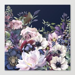Dutch Style - Dark Moody Floral Canvas Print