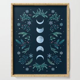 Moonlight Garden - Teal Snow Serving Tray