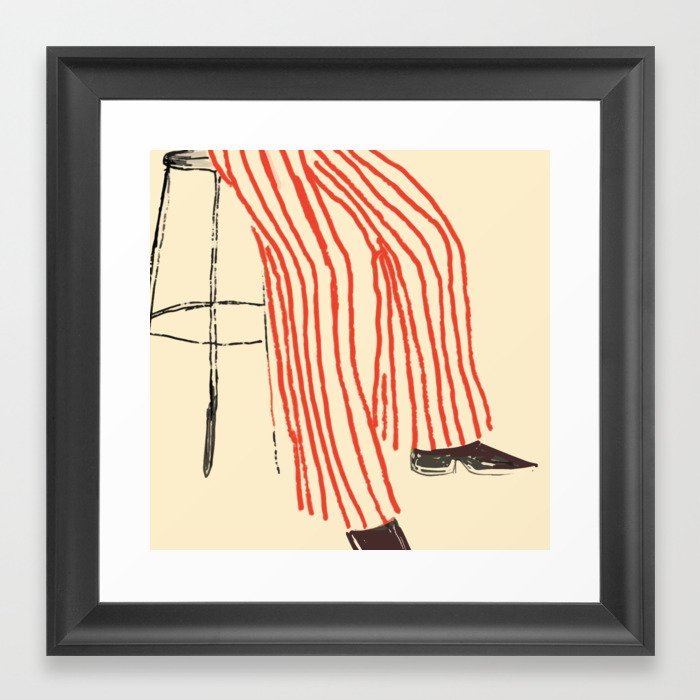 Stripe Pants Framed Art Print