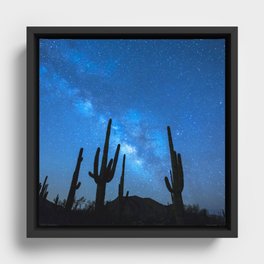 Cacti Milky Way Framed Canvas