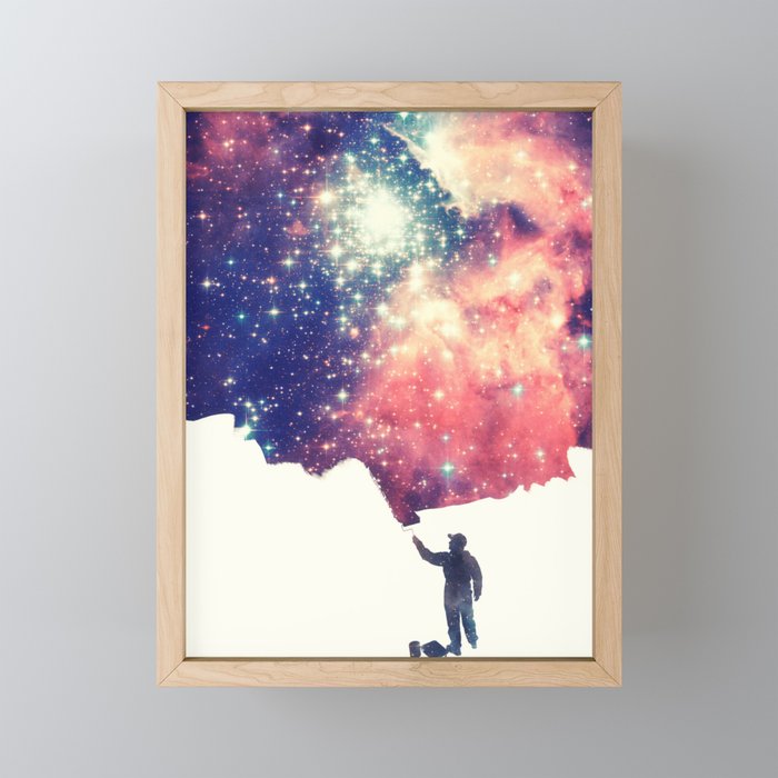 Painting The Universe Colorful Negative Space Art Framed Mini