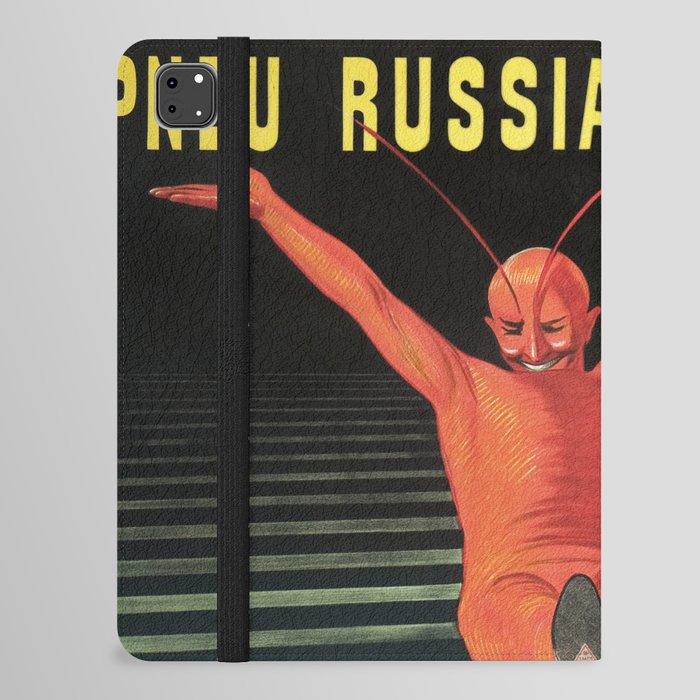 Red Devil On Cycle Pneu Russian American Cappiello iPad Folio Case