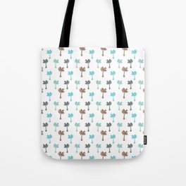 Minty Palm Trees (White) Tote Bag