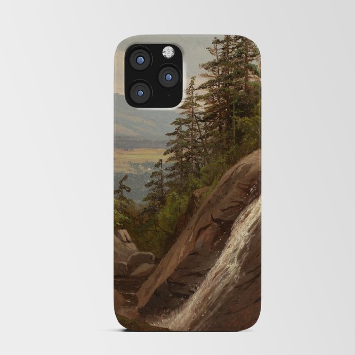 Birch Mountains and Valley Waterfall landscape apinting by Alfred Thompson Bricher iPhone Card Case