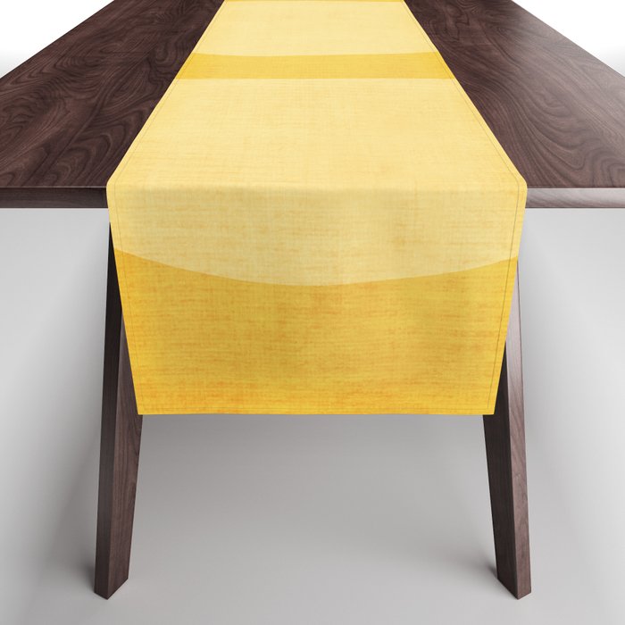 Yellow Tones Semicircles Minimalist Artwork Table Runner