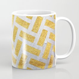 Brick Pattern 1 in Gold and Silver Coffee Mug