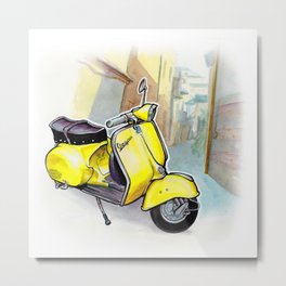 Giallo Vespa (Motocicletalia) Metal Print