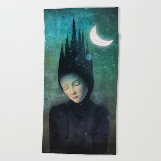 Moonlit Night Beach Towel