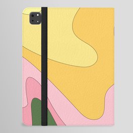 Liquid - Colorful Fluid Summer Vibes Beach Design Rainbow Pattern in Pink and Green iPad Folio Case