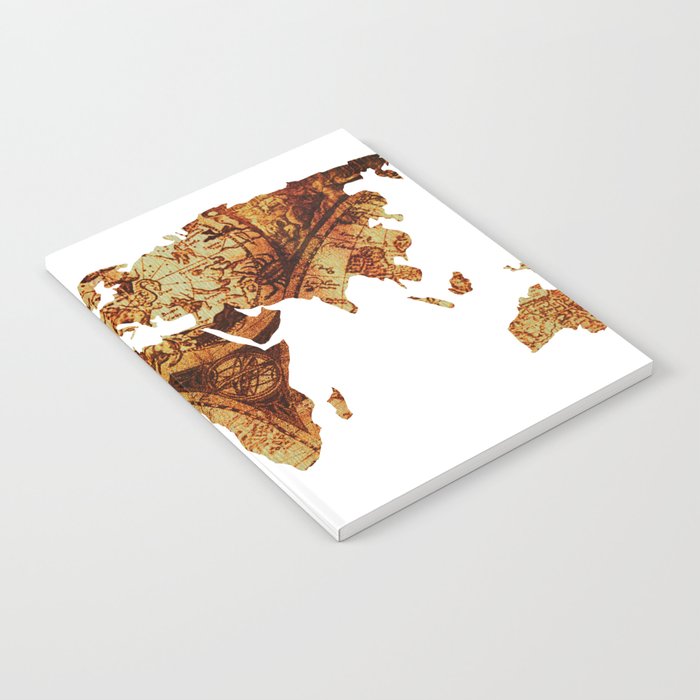 Antique Map of the World Continents Notebook