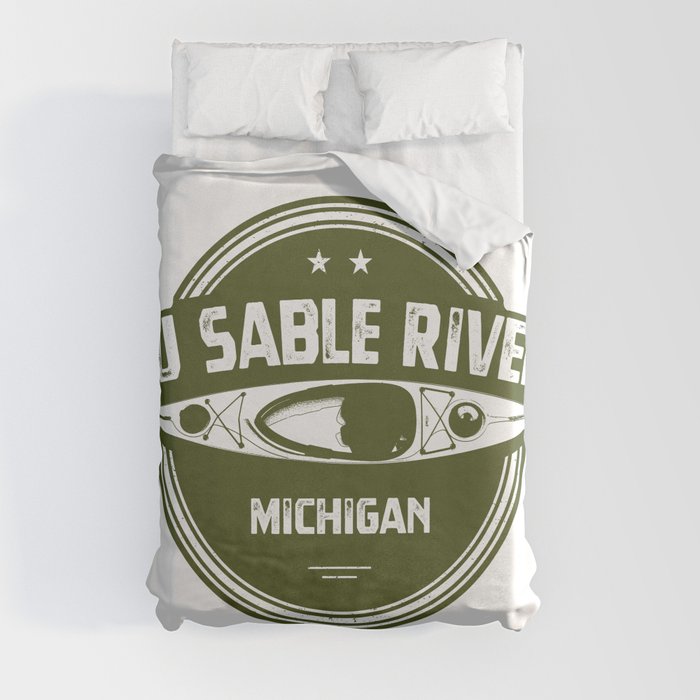 Au Sable River Michigan Kayaking Duvet Cover