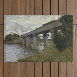 Monet - The Railroad Bridge at Argenteuil Outdoor Rug