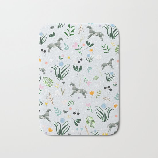 Green Horses Bath Mat