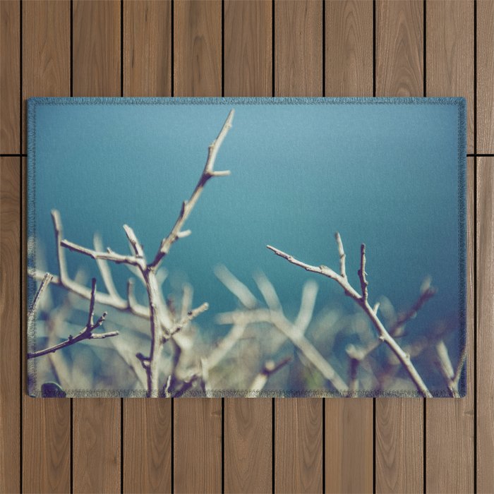 Blue Winter Thorns Outdoor Rug