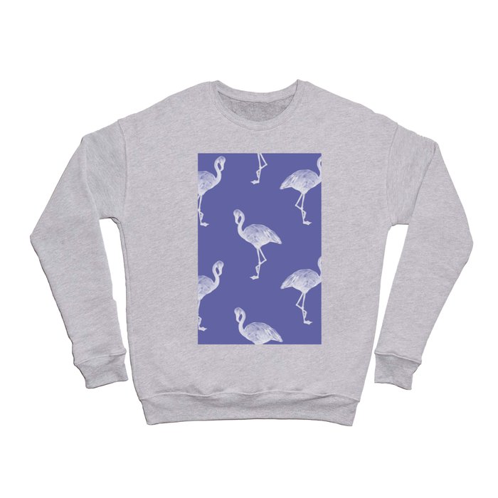 Very Peri 2022 Color Of The Year Violet Blue Periwinkle Flamingo Pattern Crewneck Sweatshirt