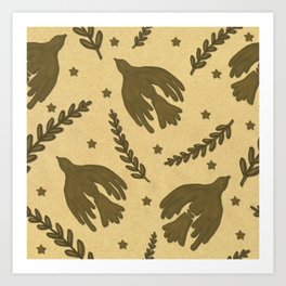 Birds and Leaves Art Print