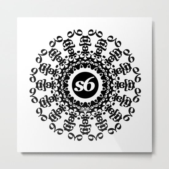 caleidoscope mandala bw2 S6 Tee Metal Print