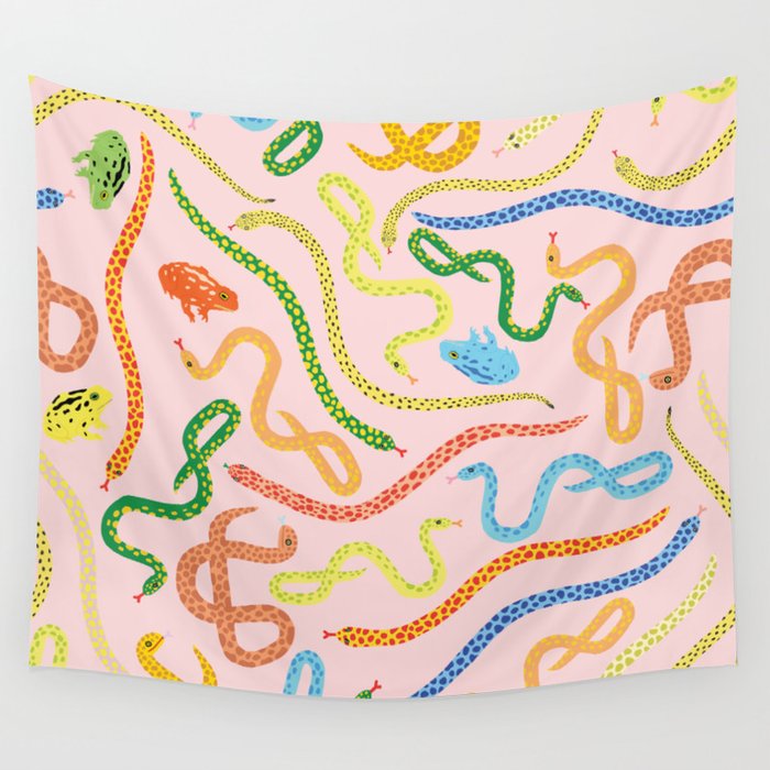 Snakes and Frogs Wall Tapestry
