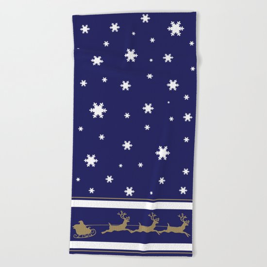 Christmas Santa Claus Beach Towel