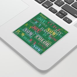 Enjoy The Colors - Colorful typography modern abstract pattern on green color background  Sticker