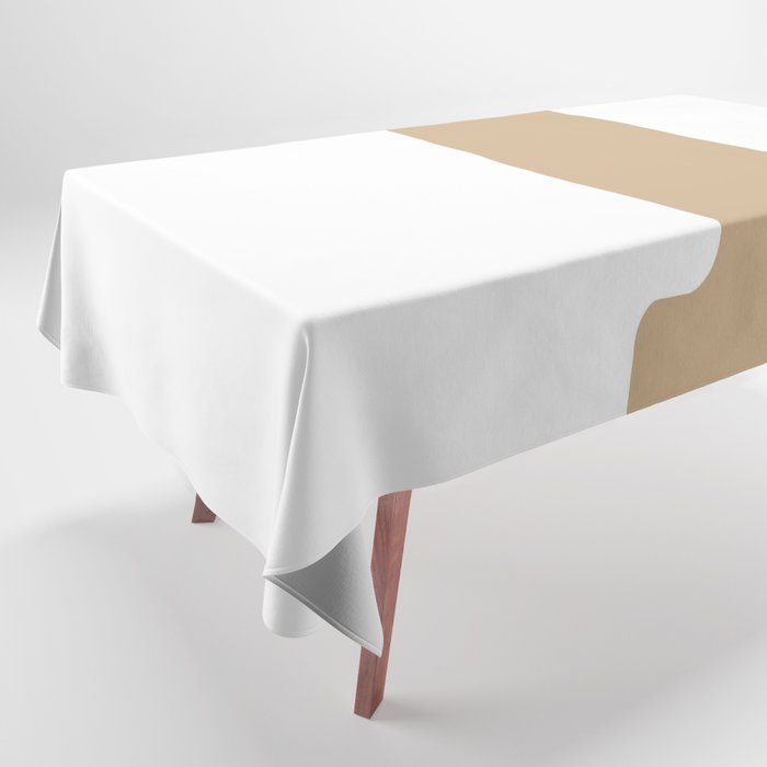 j (Tan & White Letter) Tablecloth