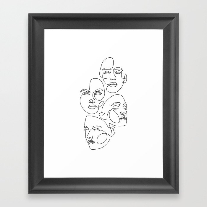 Multiple Face Framed Art Print