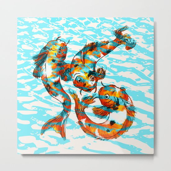 Three Koi Carp Metal Print