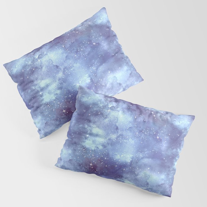 Navy Blue Galaxy Painting Pillow Sham
