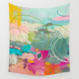 mixed abstract brush color study art 1 Wall Tapestry