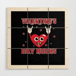 Kawaii Rock Rocker Hearts Day Valentines Day Rock Wood Wall Art