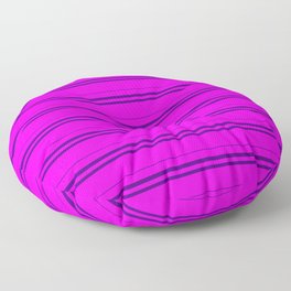 [ Thumbnail: Fuchsia and Indigo Colored Lined/Striped Pattern Floor Pillow ]