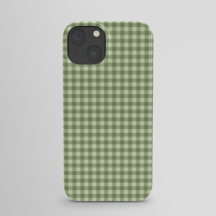 Gingham Plaid Pattern - Natural Green iPhone Case