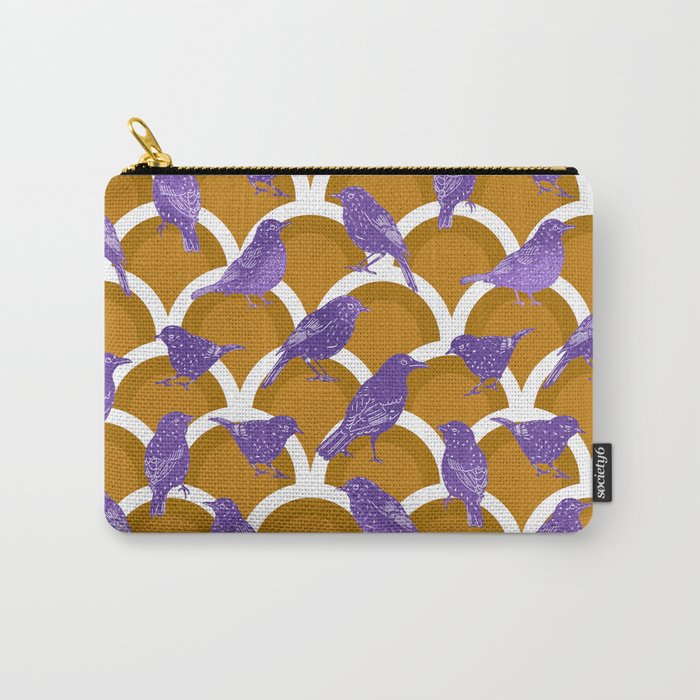 2206 schindel birds violett brown Carry-All Pouch