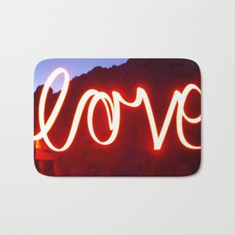Love Glow Bath Mat | Lightdance, Glow, Red, Digital, Love, Motion, Night, Color, Long Exposure, Movement 