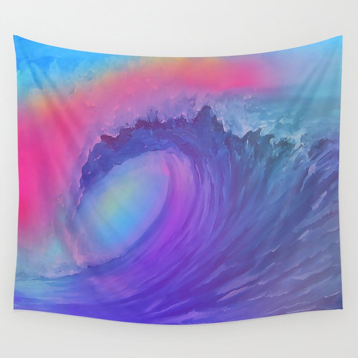 Pink wave tapestry online