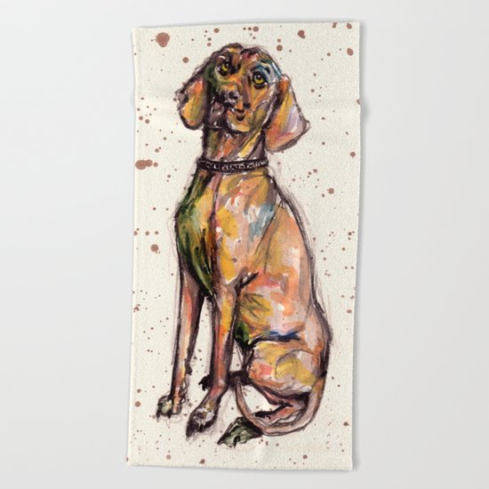 Hungarian Vizsla Dog Beach Towel