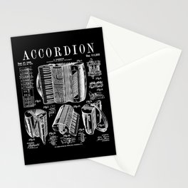 Accordion Player Accordionist Instrument Vintage Patent Stationery Card
